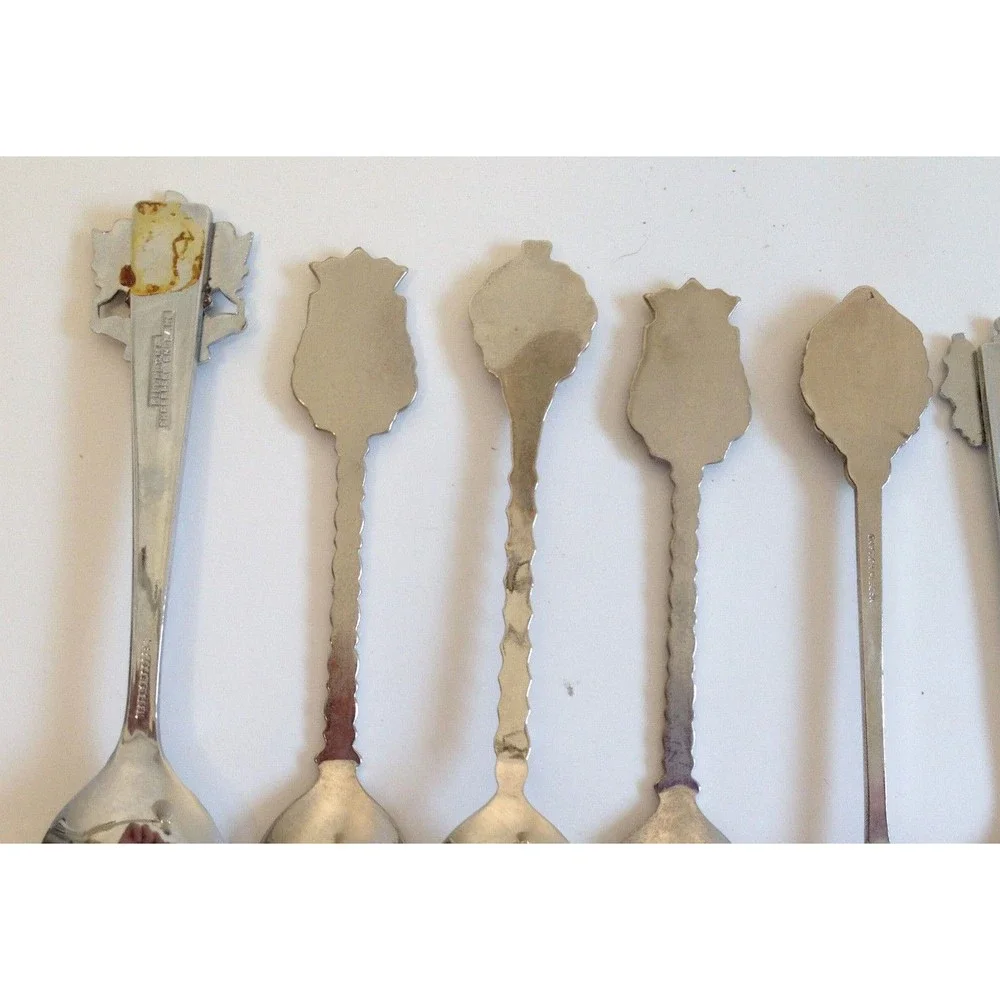 Vintage Lot of 9 Collectible Souvenir Spoons Countries Cities London Paris ++